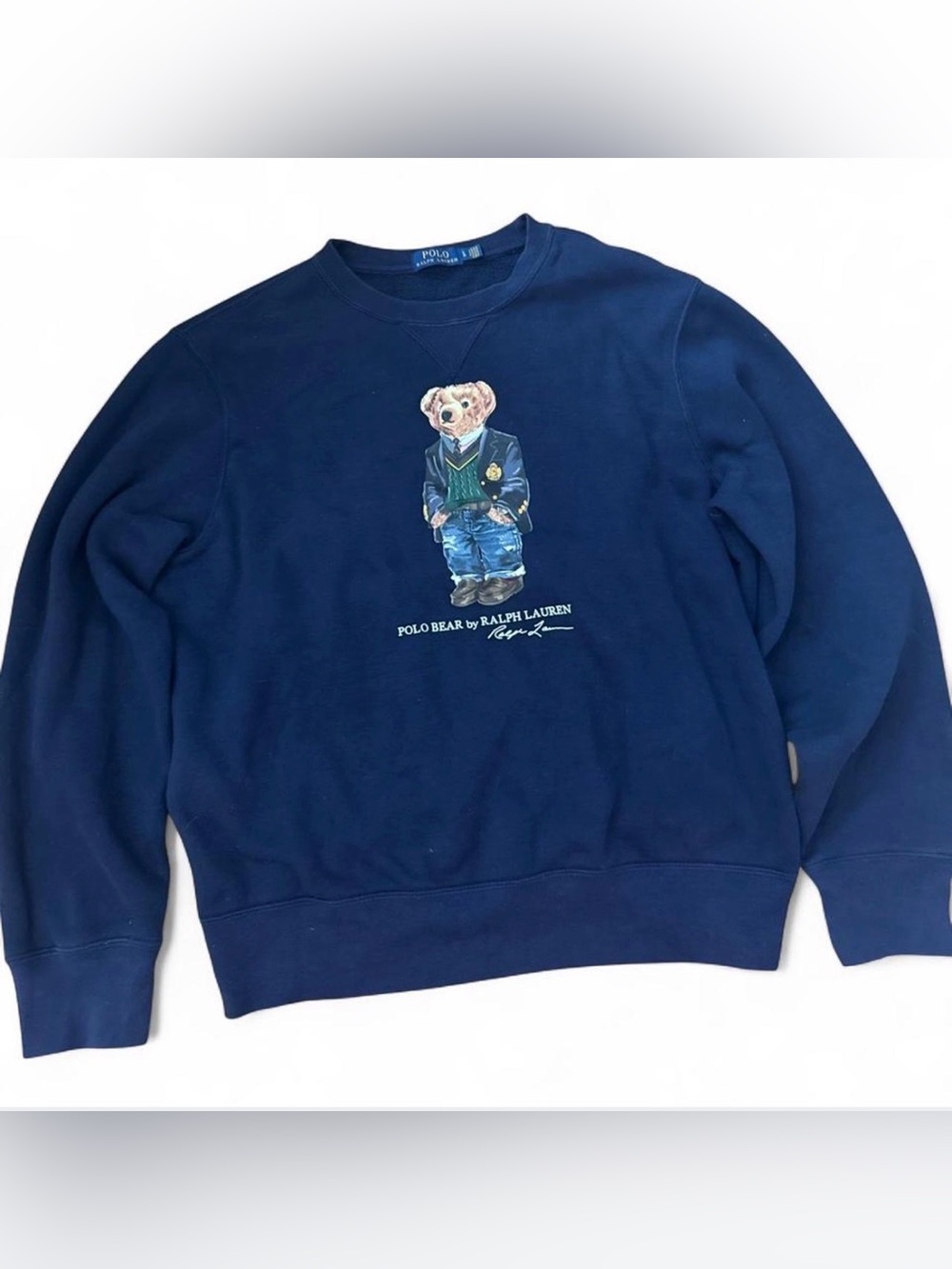 Ralph Lauren Navy Polo Bear Crewneck Sweatshirt